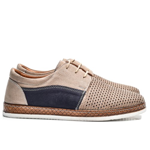 Pantofi perforati bej piele naturala 1ve300