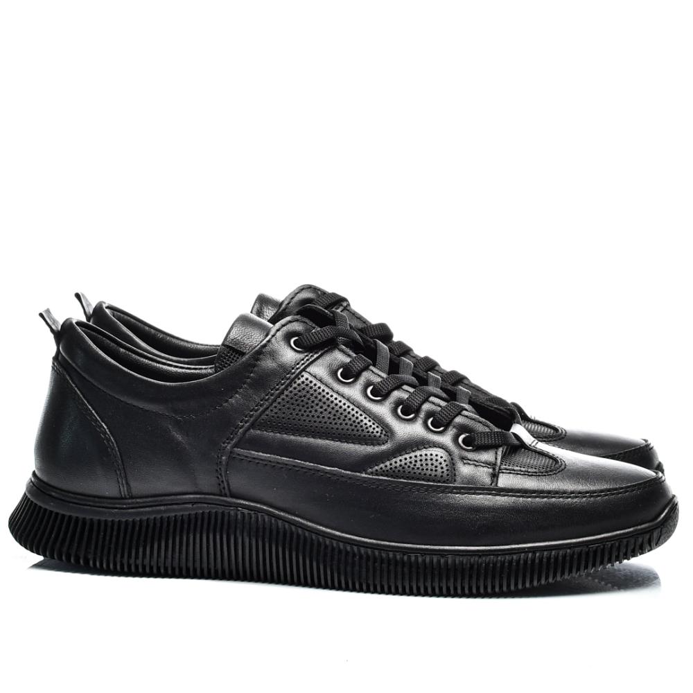 PANTOFI SPORT NEGRI PIELE NATURALA 1VE052