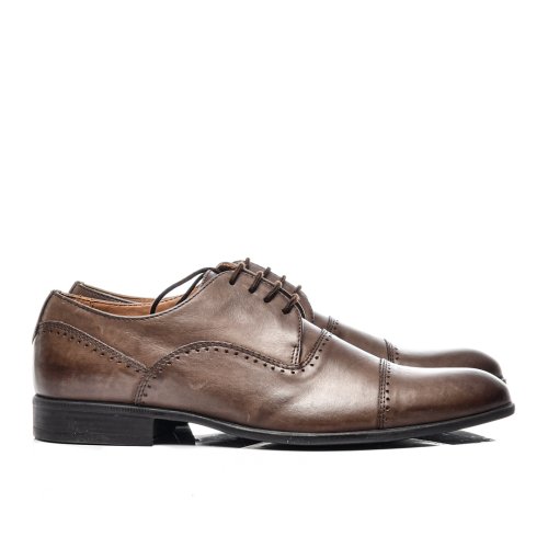 Pantofi maro inchis piele naturala mves156r04