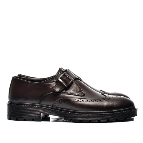 Pantofi maro inchis piele naturala bveck-122