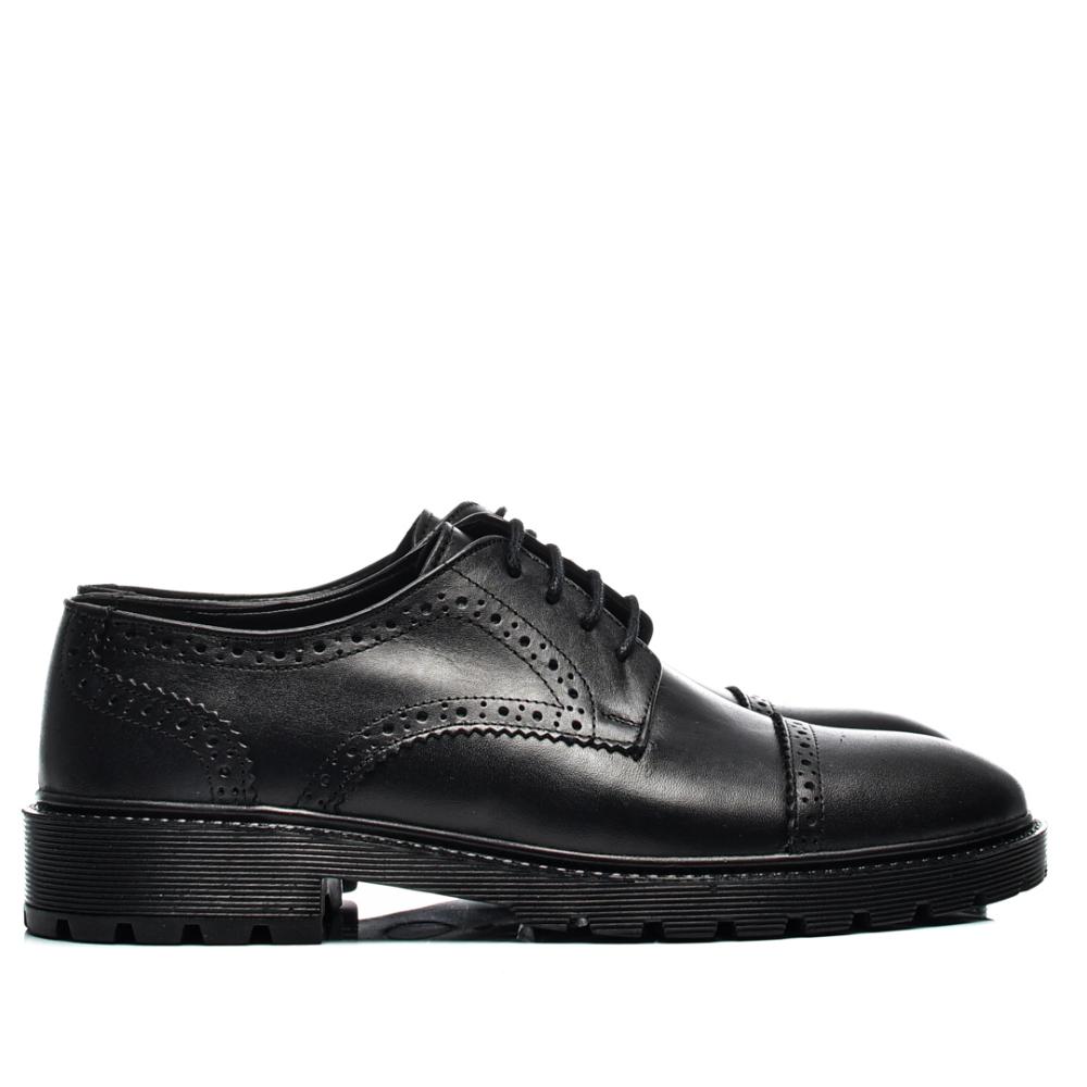 PANTOFI NEGRI PIELE NATURALA BVECK-135