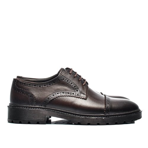Pantofi maro inchis piele naturala bveck-135