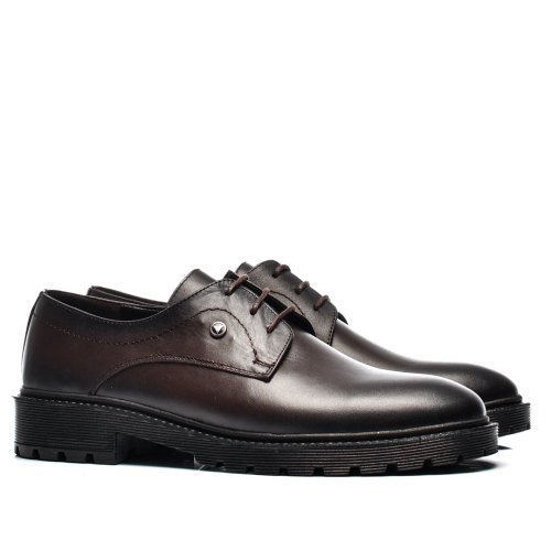 Pantofi maro inchis piele naturala bveck-120