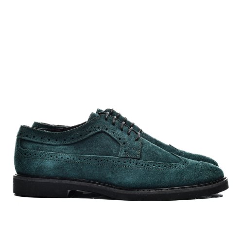 Pantofi verzi piele naturala intoarsa 2ve21537sp
