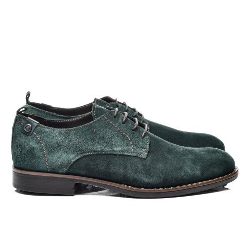 Pantofi verzi piele naturala intoarsa 2ve31565sp