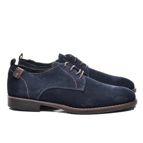 Pantofi bleumarin piele naturala intoarsa 2ve31565sp