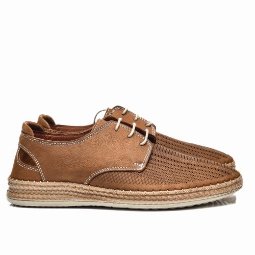 Pantofi perforati maro piele naturala 1ve315