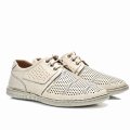 PANTOFI PERFORATI CREM PIELE NATURALA 0VE9