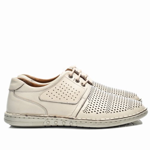 Pantofi perforati crem piele naturala 0ve9