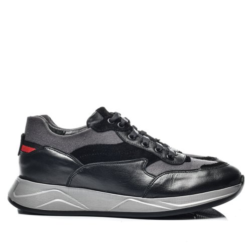 Pantofi sport negru gri piele naturala 3ve28
