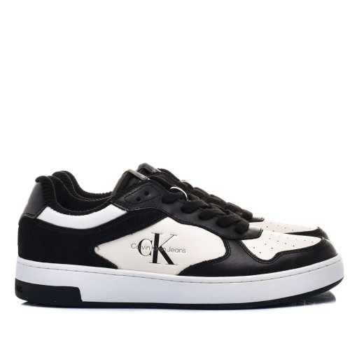 Calvin klein jeans ck basket cupsole low l, pantofi sport white black