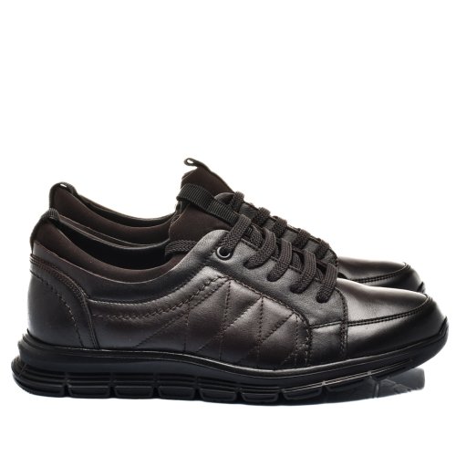 Pantofi sport maro inchis piele naturala 3ve80