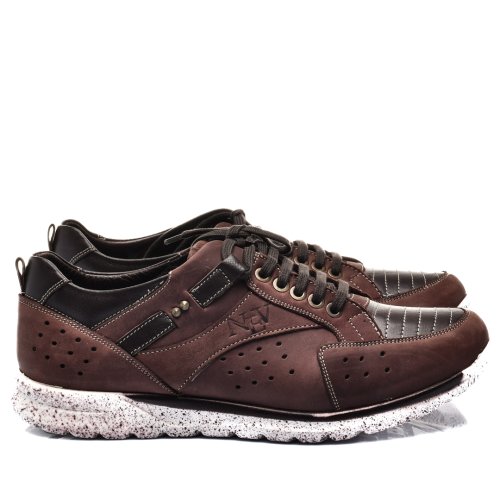 Pantofi sport perforati maro piele naturala 8ve63