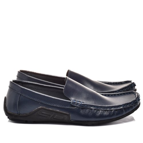 Mocasini bleumarin piele naturala lveb1875