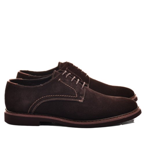 Pantofi maro inchis piele naturala intoarsa 2ve21535sp