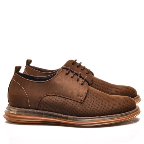 Pantofi maro piele naturala nabuk 3ve84
