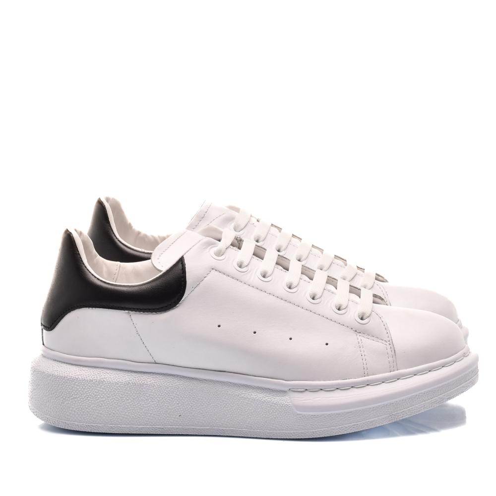 PANTOFI SPORT ALB NEGRU PIELE NATURALA 4VE41