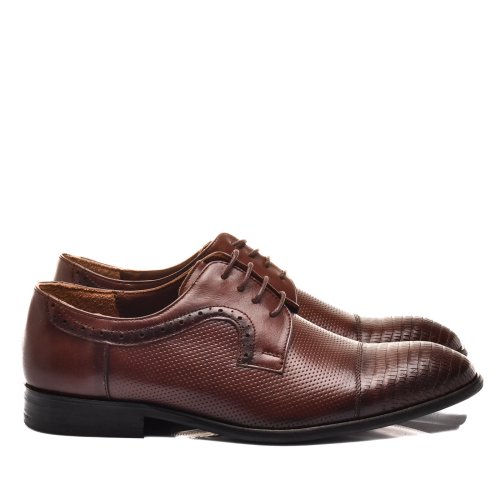 Pantofi maro inchis piele naturala 1ve27