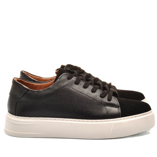 Pantofi sport negri piele naturala bveiv035