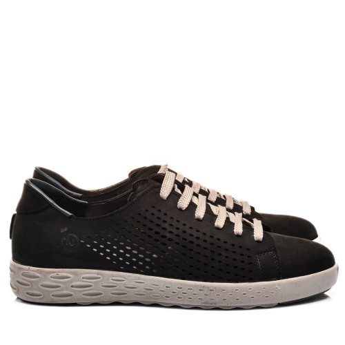Pantofi sport perforati negri piele naturala 1ve36