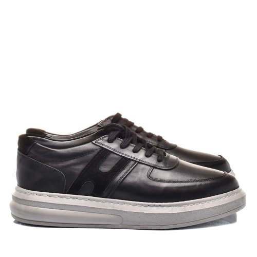 Pantofi sport negri piele naturala bvets-014