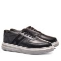 PANTOFI SPORT NEGRI PIELE NATURALA BVETS-014