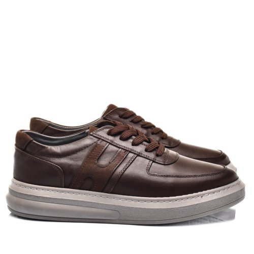 Pantofi sport maro inchis piele naturala bvets-015