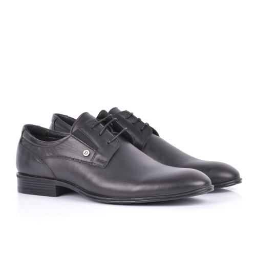 Pantofi negri piele naturala derim