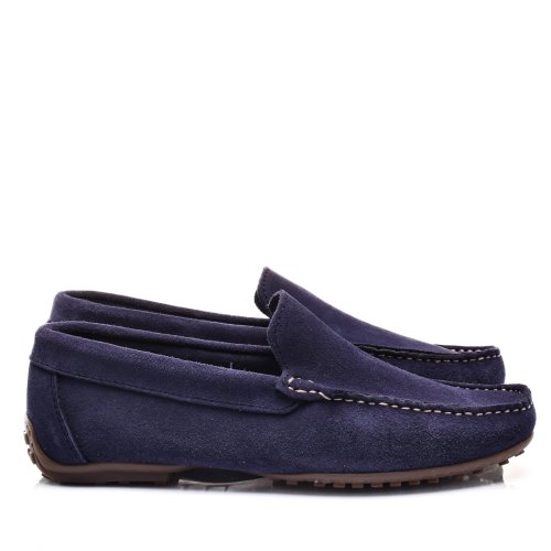 Mocasini bleumarin piele naturala intoarsa 8ve1352