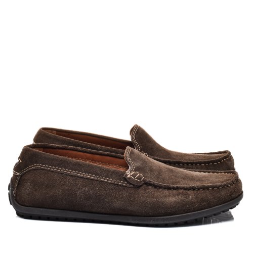 Mocasini maro inchis piele naturala intoarsa mvem60r01-m6