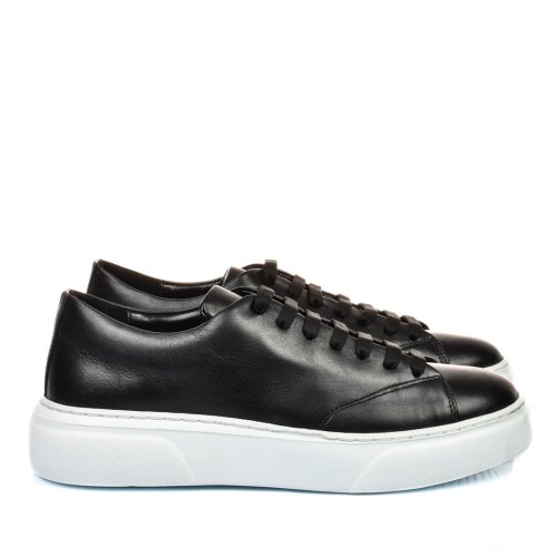 Pantofi sport negri talpa alba  piele naturala 3ve76