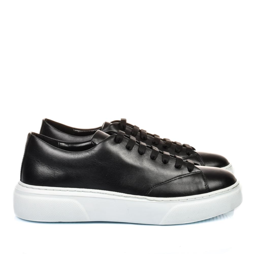 PANTOFI SPORT NEGRI TALPA ALBA  PIELE NATURALA 3VE76