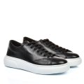 PANTOFI SPORT NEGRI TALPA ALBA  PIELE NATURALA 3VE76