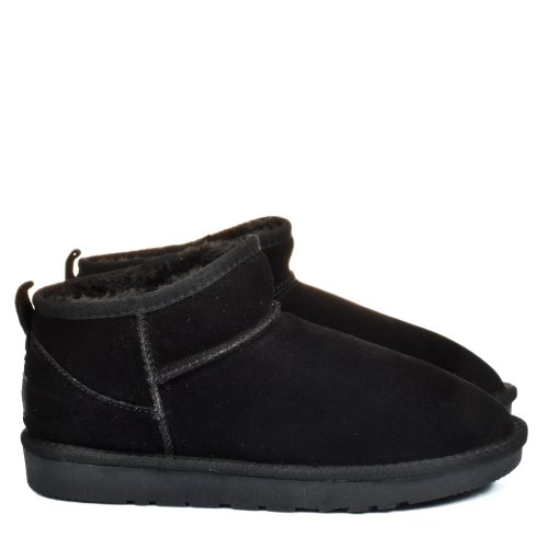 Ghete negre piele naturala intoarsa ive1200