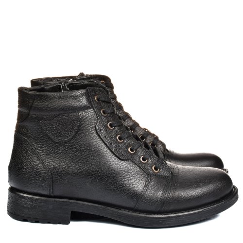 Ghete negre piele naturala eveyb005
