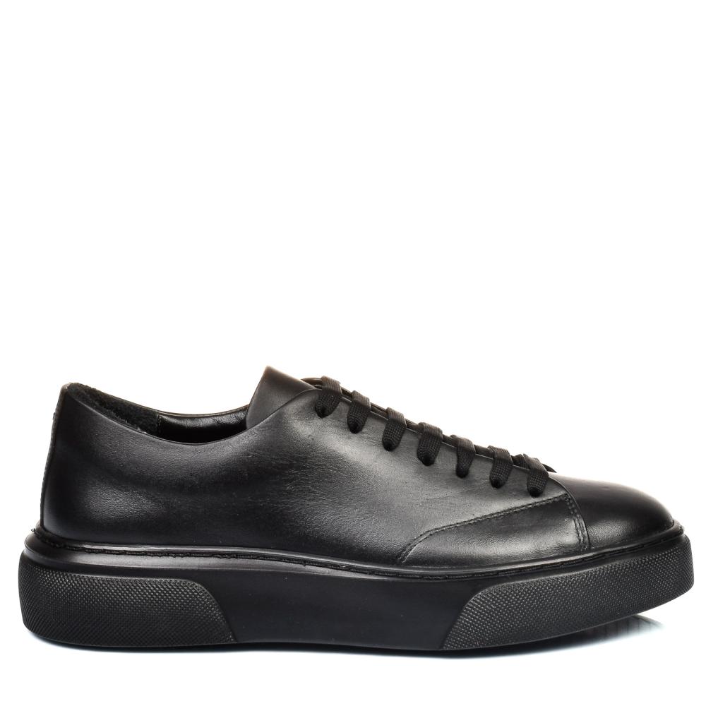 PANTOFI SPORT ALL BLACK PIELE NATURALA 3VE76