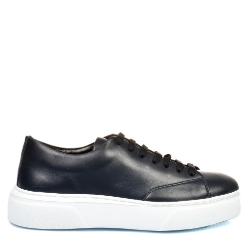 Pantofi sport bleumarin talpa alba  piele naturala 3ve76