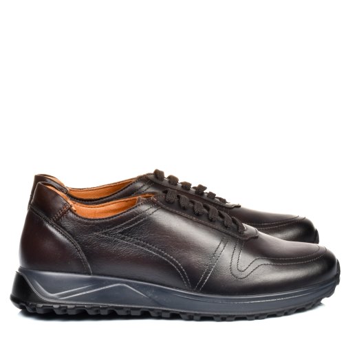 Pantofi sport maro inchis piele naturala 3ve35
