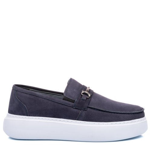 Mocasini bleumarin piele naturala intoarsa 2ve161