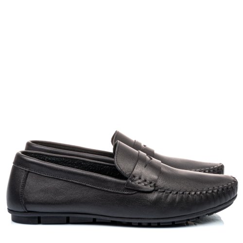 Mocasini negri piele naturala 6s77002
