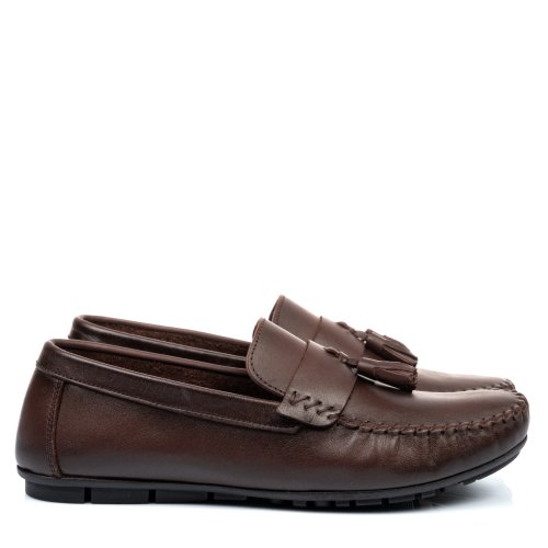 Mocasini maro inchis piele naturala 6ve003