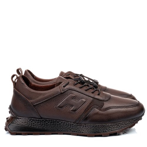 Pantofi sport maro inchis piele naturala 2ve045