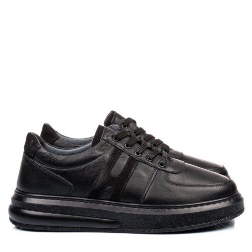 Pantofi sport negri piele naturala 2ve000