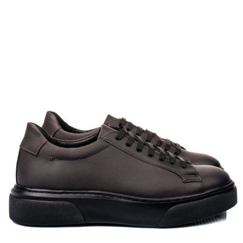 Pantofi sport maro inchis piele naturala 4ve061