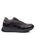 PANTOFI SPORT NEGRU GRI PIELE NATURALA 3VE28-II