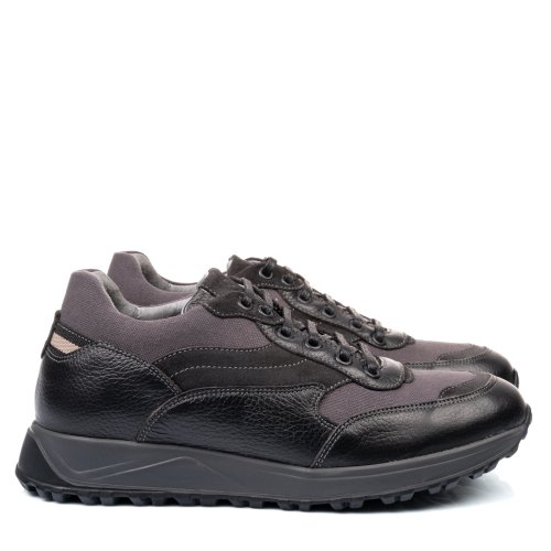 Pantofi sport negru gri piele naturala 3ve28-ii