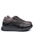 PANTOFI SPORT NEGRU GRI PIELE NATURALA 3VE28-II