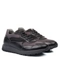 PANTOFI SPORT NEGRU GRI PIELE NATURALA 3VE28-II