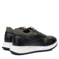 PANTOFI SPORT NEGRU VERDE PIELE NATURALA 3VE28