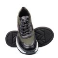 PANTOFI SPORT NEGRU VERDE PIELE NATURALA 3VE28
